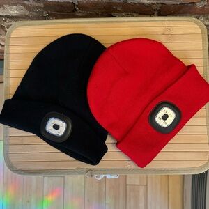 LED Beanie Hat Set - Black and Red (Bundle & Save)